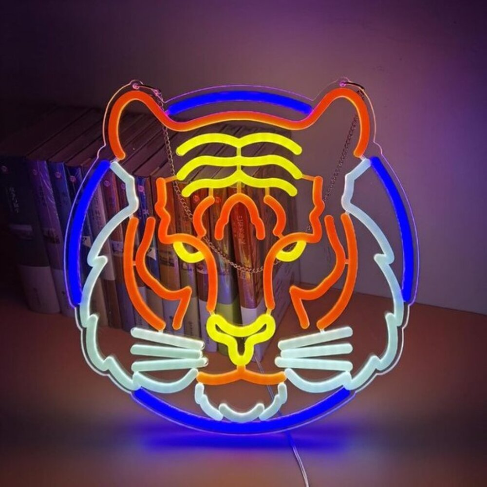 New Tiger LED Neon Sign Light, Beer Bar, Club, Bedroom & Man Cave Wall Decor - Picture 3 of 6